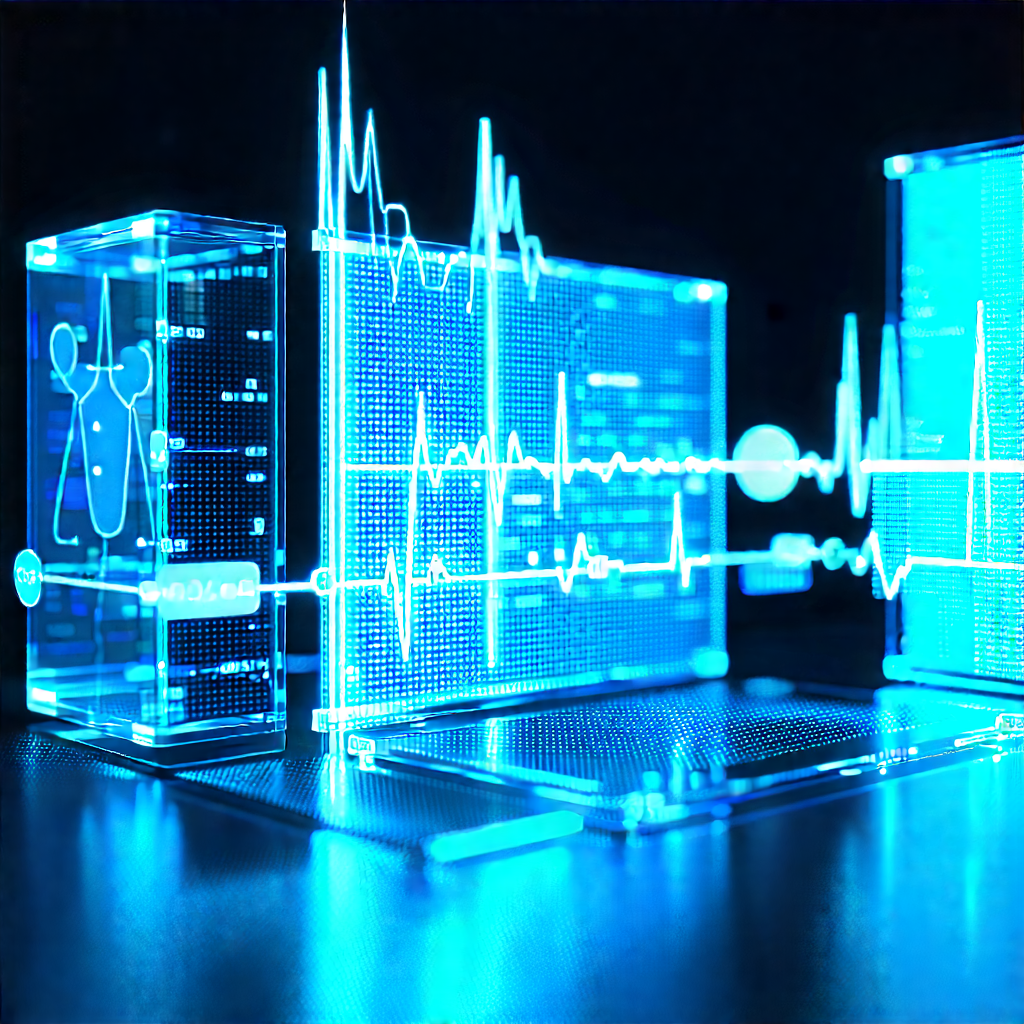Healthcare Technology In Tech Office With Collection Blue,