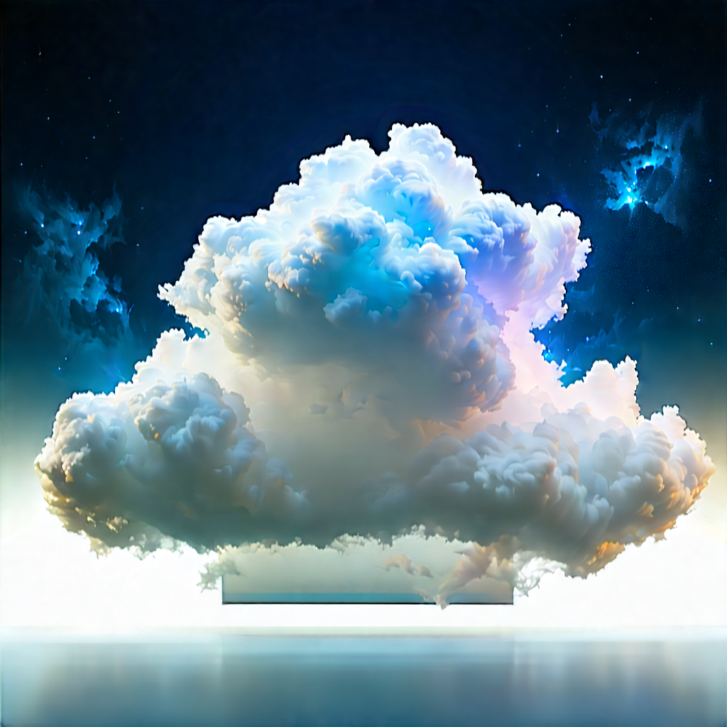 Cloud Computing Visualization With Large, White