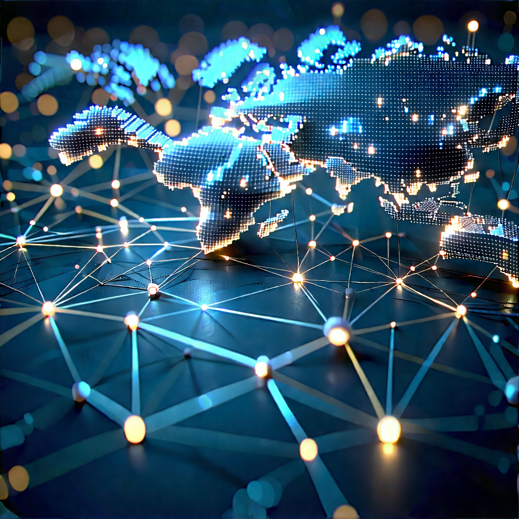 Blockchain Network Visualization With Blue White