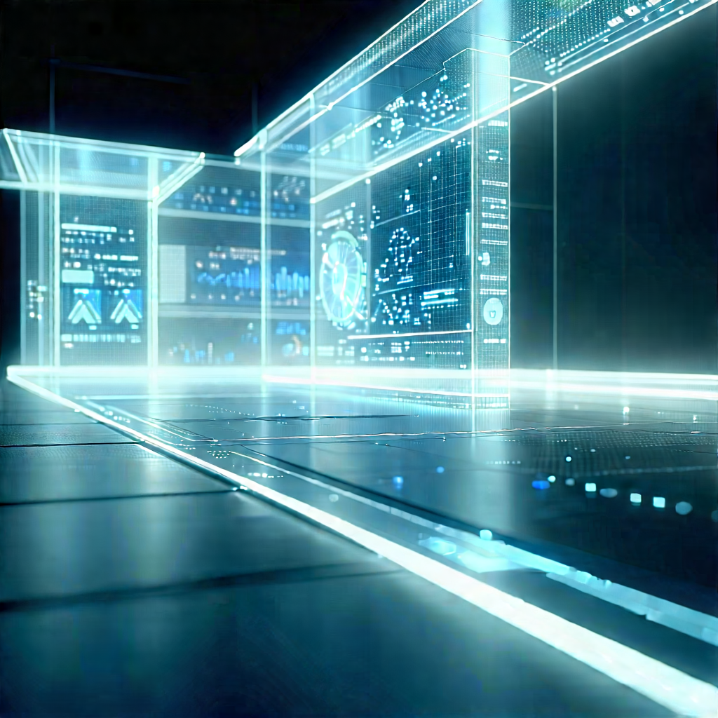 Futuristic digital workspace