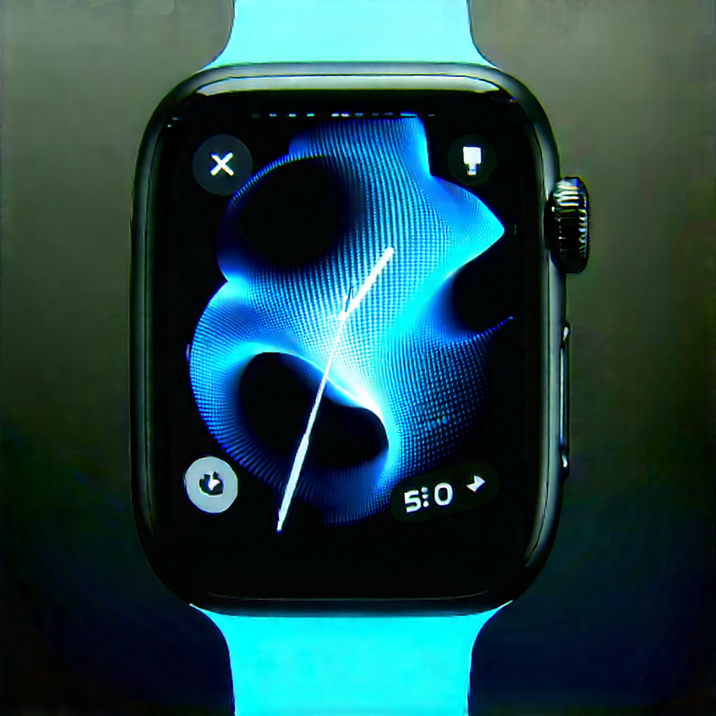 Smart watch with glowing screen