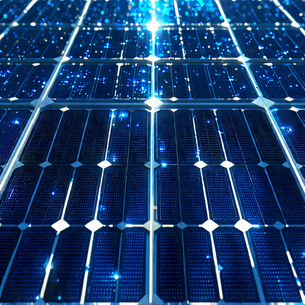 Solar Panel With (digital:1.18) Particles With Solar Panel