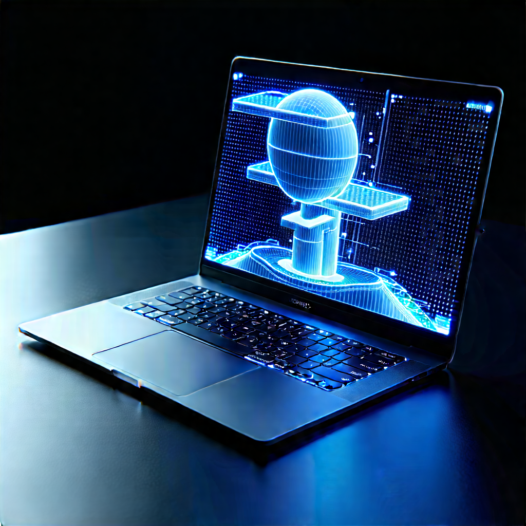 Laptop With Holographic Display With Laptop Computer