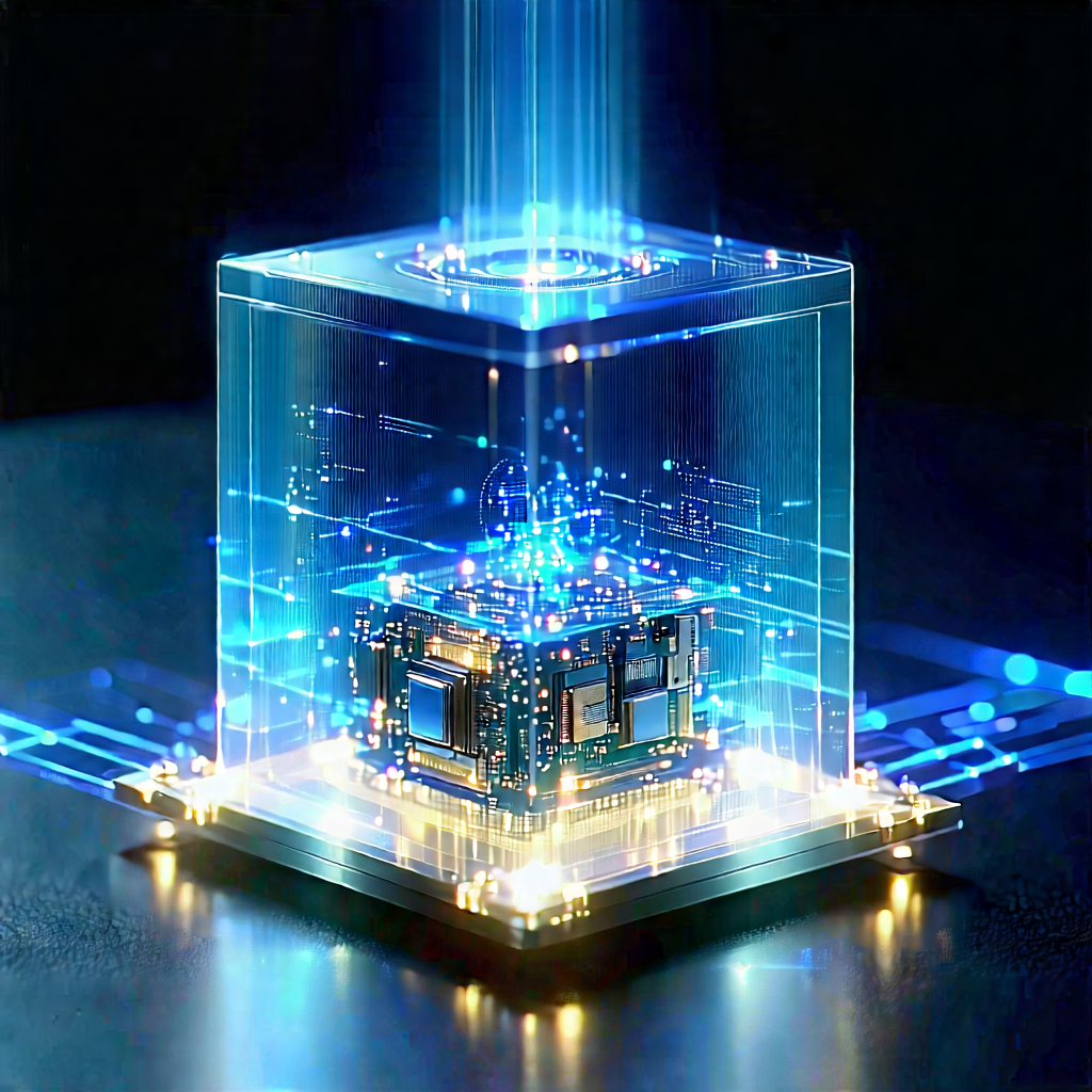 Quantum Computer With Holographic Projection With Blue White