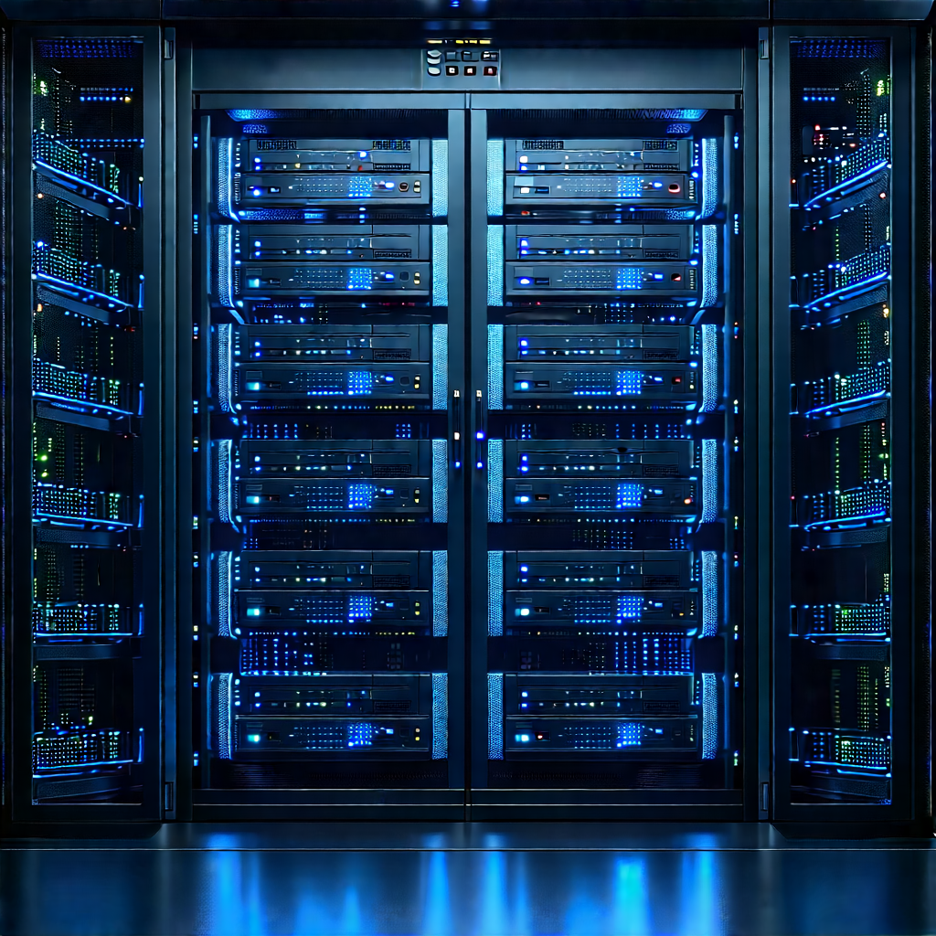 Server rack with digital particles