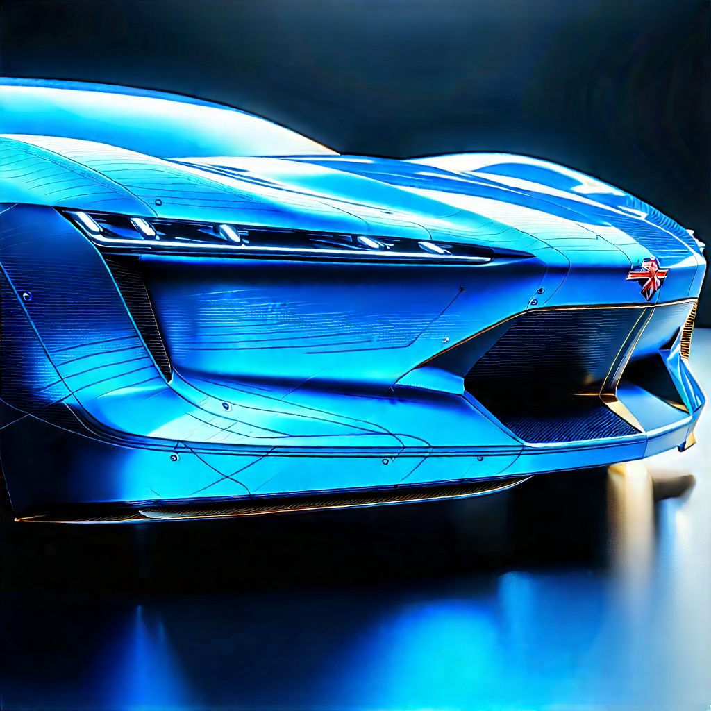Automotive Technology In Modern Laboratory With Blue Sports
