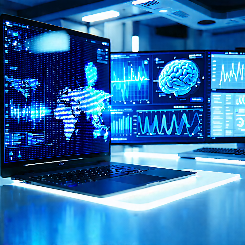 Healthcare Technology In Research Center With Laptop Computer