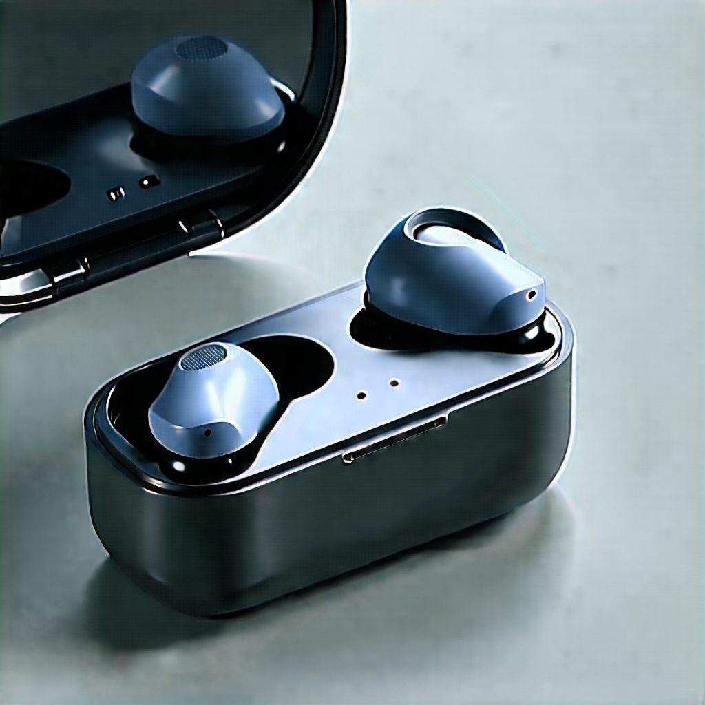 Wireless Earbuds With Digital Artwork With Black Case