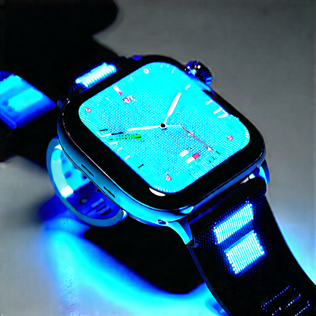 Smart watch with glowing screen