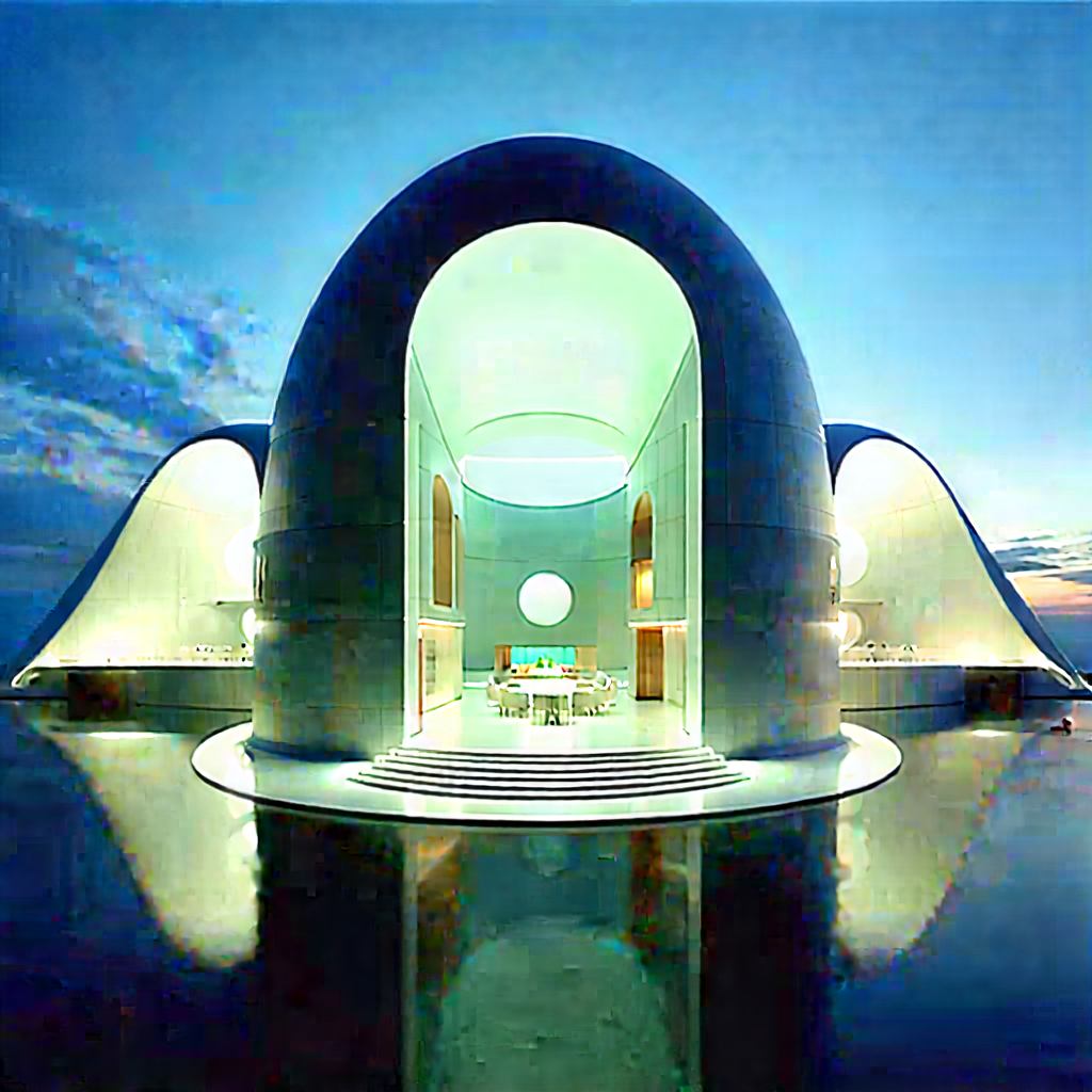 Futuristic innovation hub