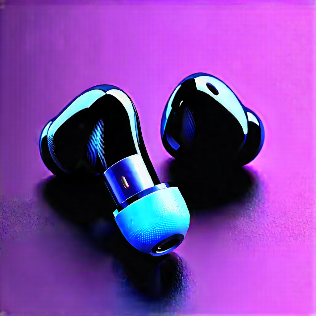 Wireless Earbuds With (digital:1.46) Artwork With Blue Earphones,