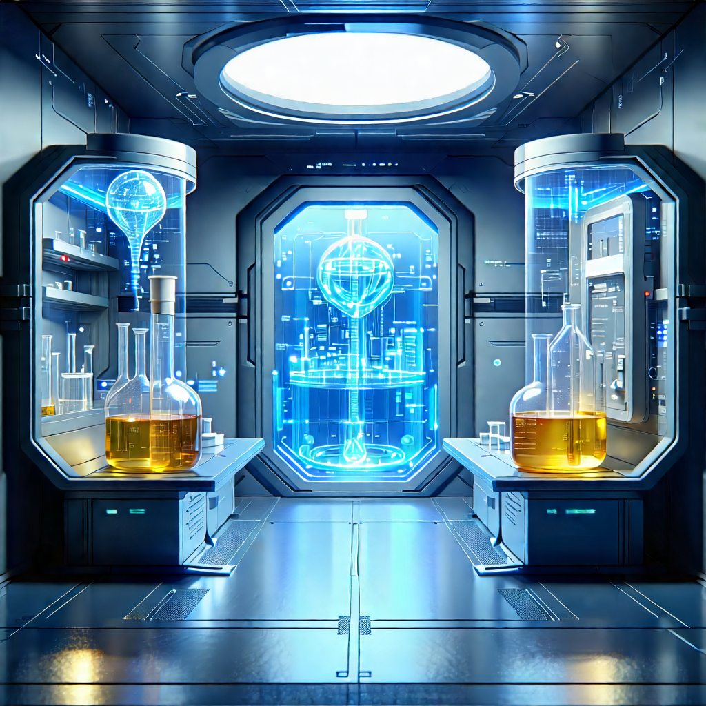Futuristic Research Laboratory With Image, There