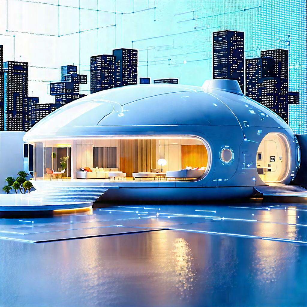 Futuristic Smart Home With Futuristic-looking House