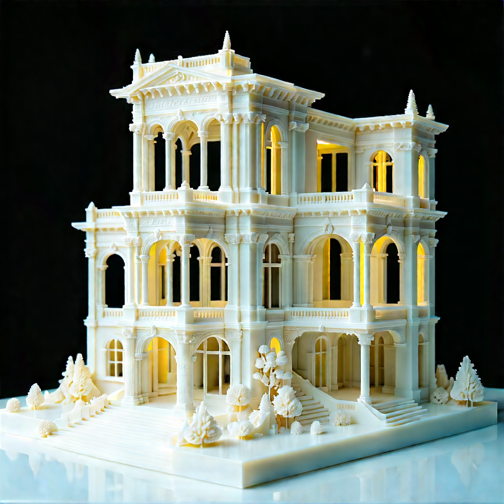 3d Printer With Digital Particles With White, Intricately