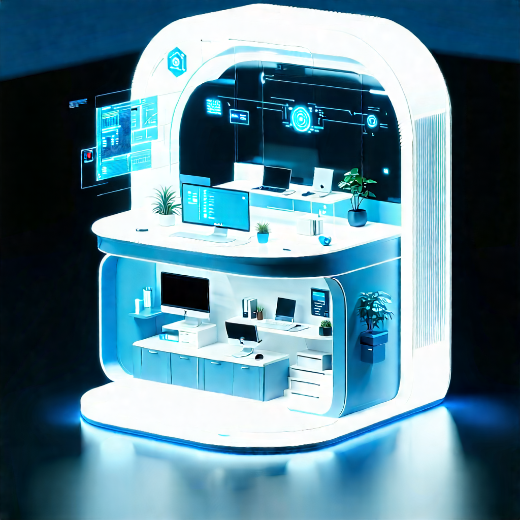 (futuristic:1.28) Tech Startup Office With Futuristic Office