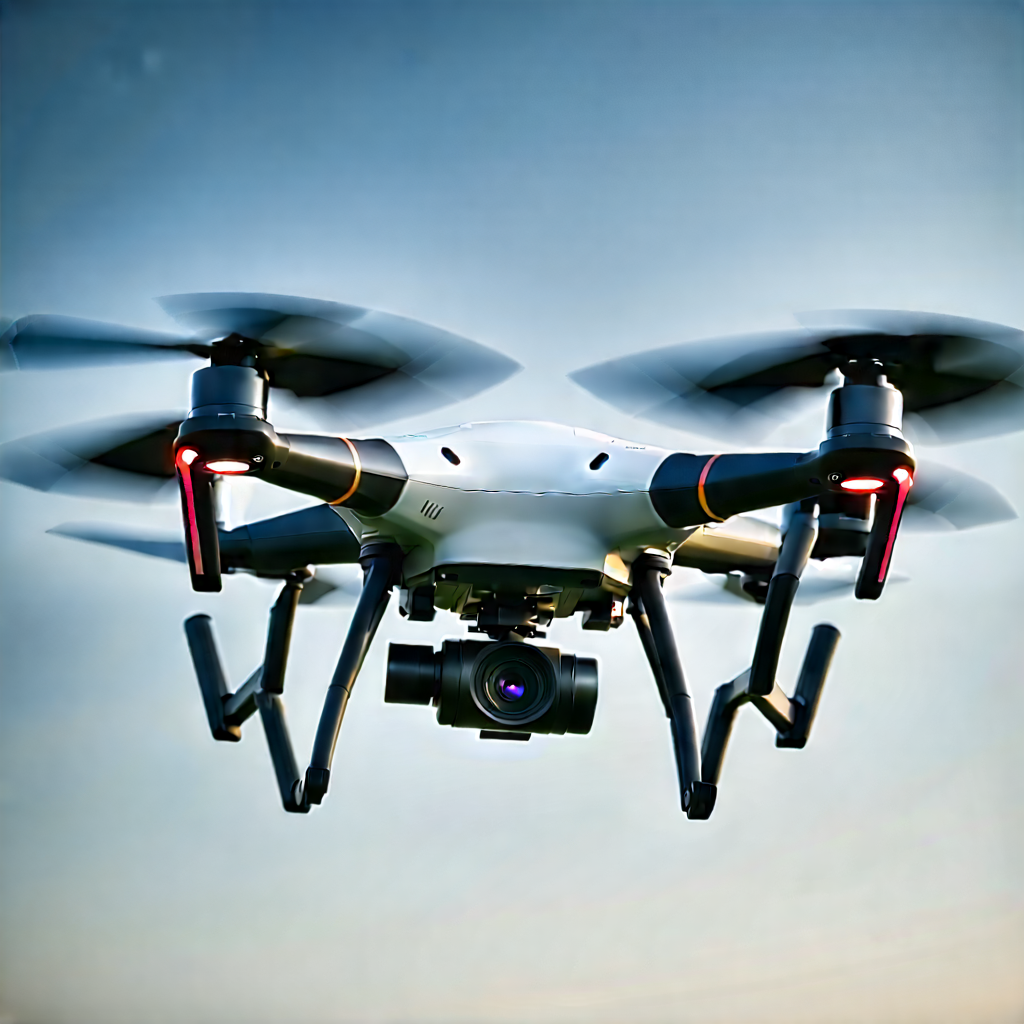 Drone With Streaming Content With White Drone
