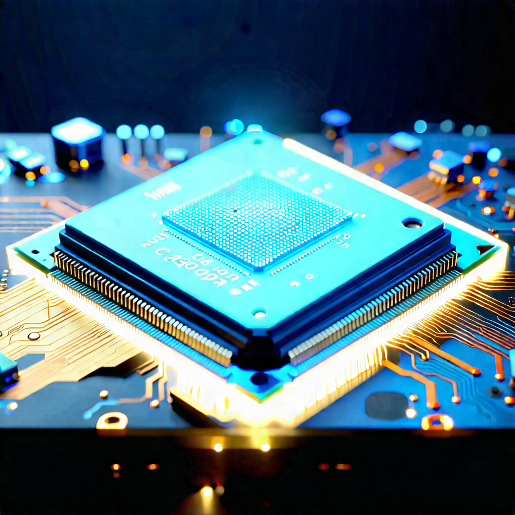 Close-up Of Microprocessor With Close-up Computer