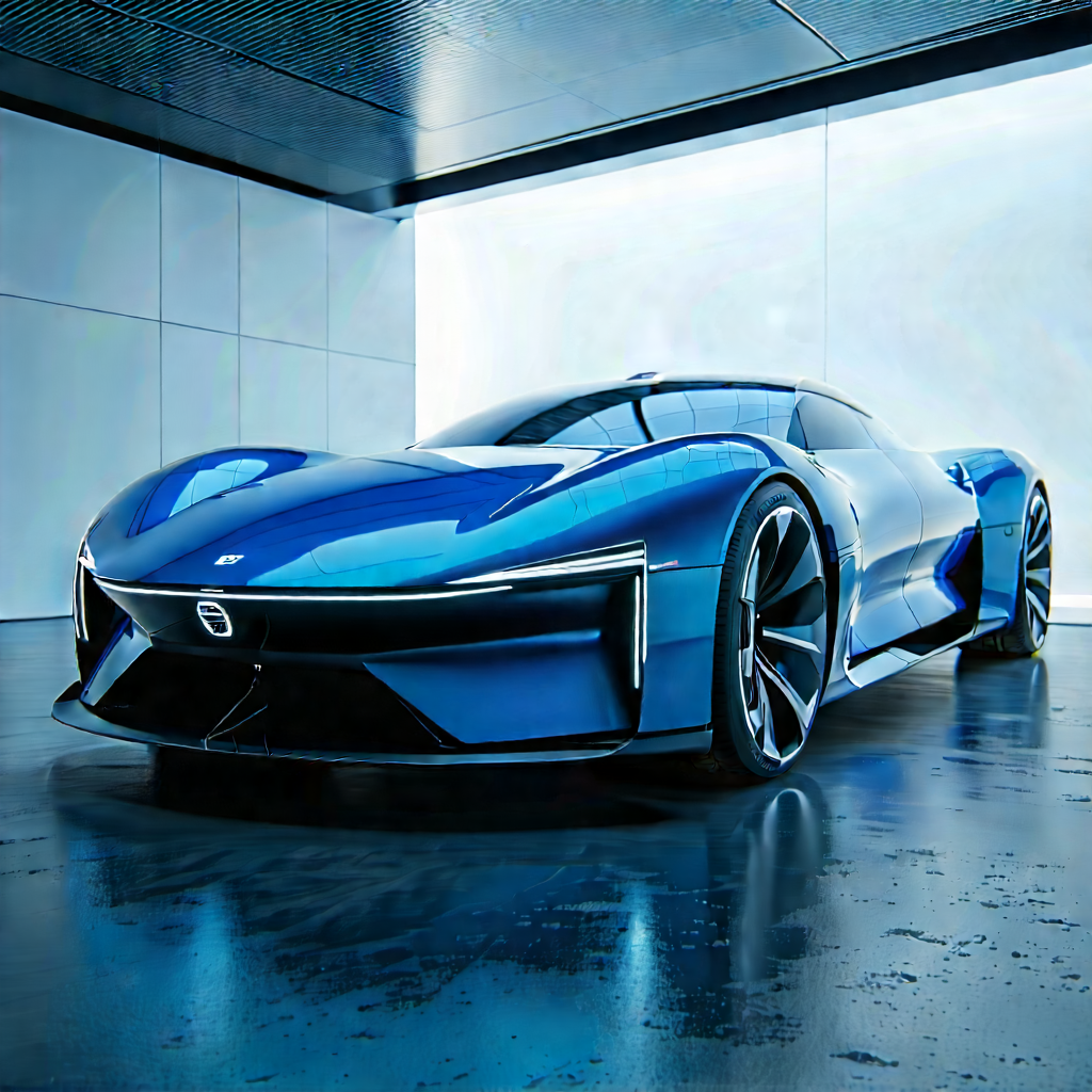 Innovative Electric Vehicle Design With Sleek Blue