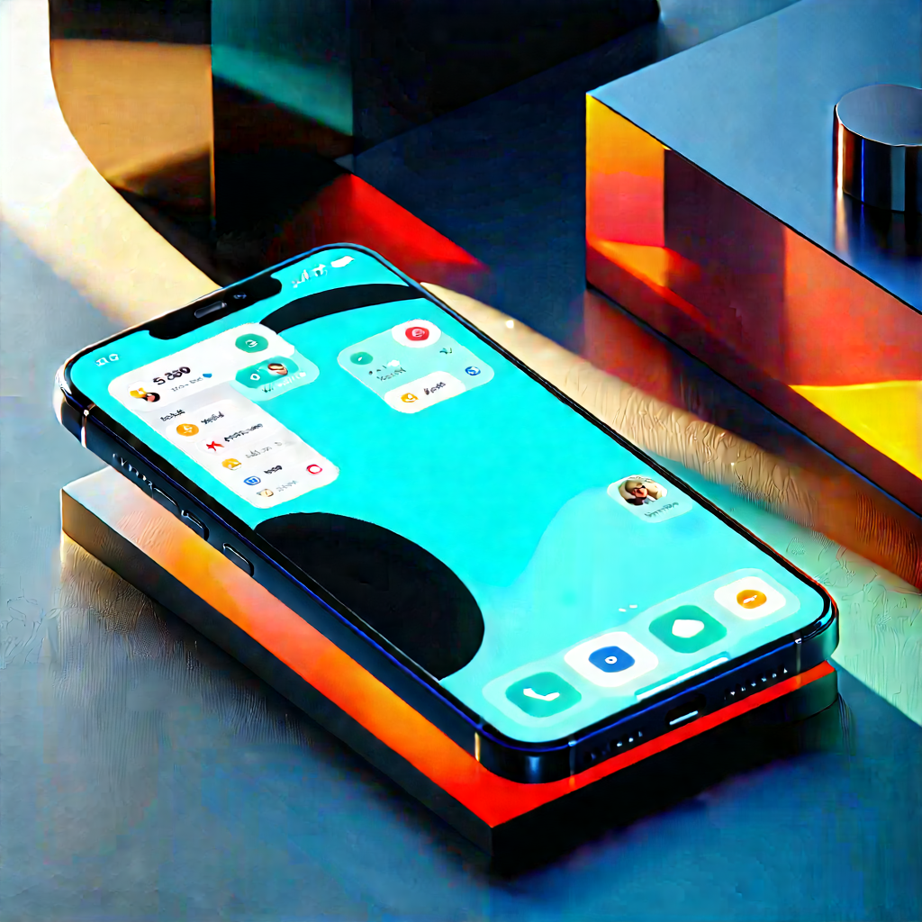 Smartphone With User Interface With Smartphone Blue