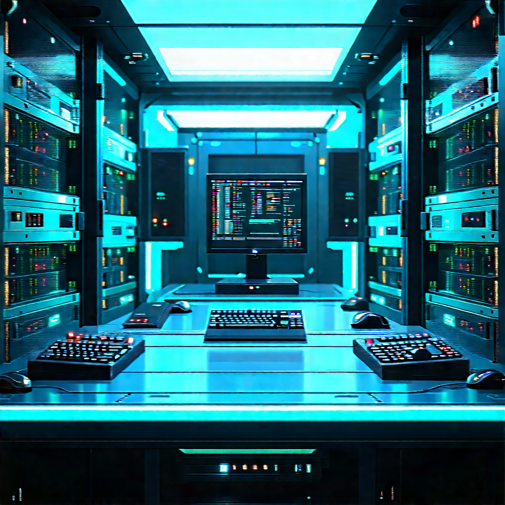 (futuristic:1.16) server room