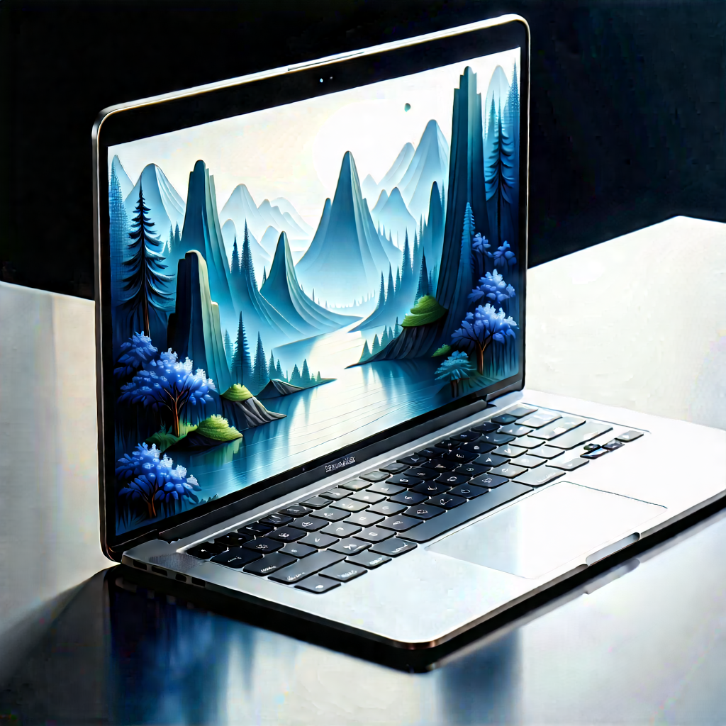 Laptop With (digital:1.41) Artwork With Laptop Computer