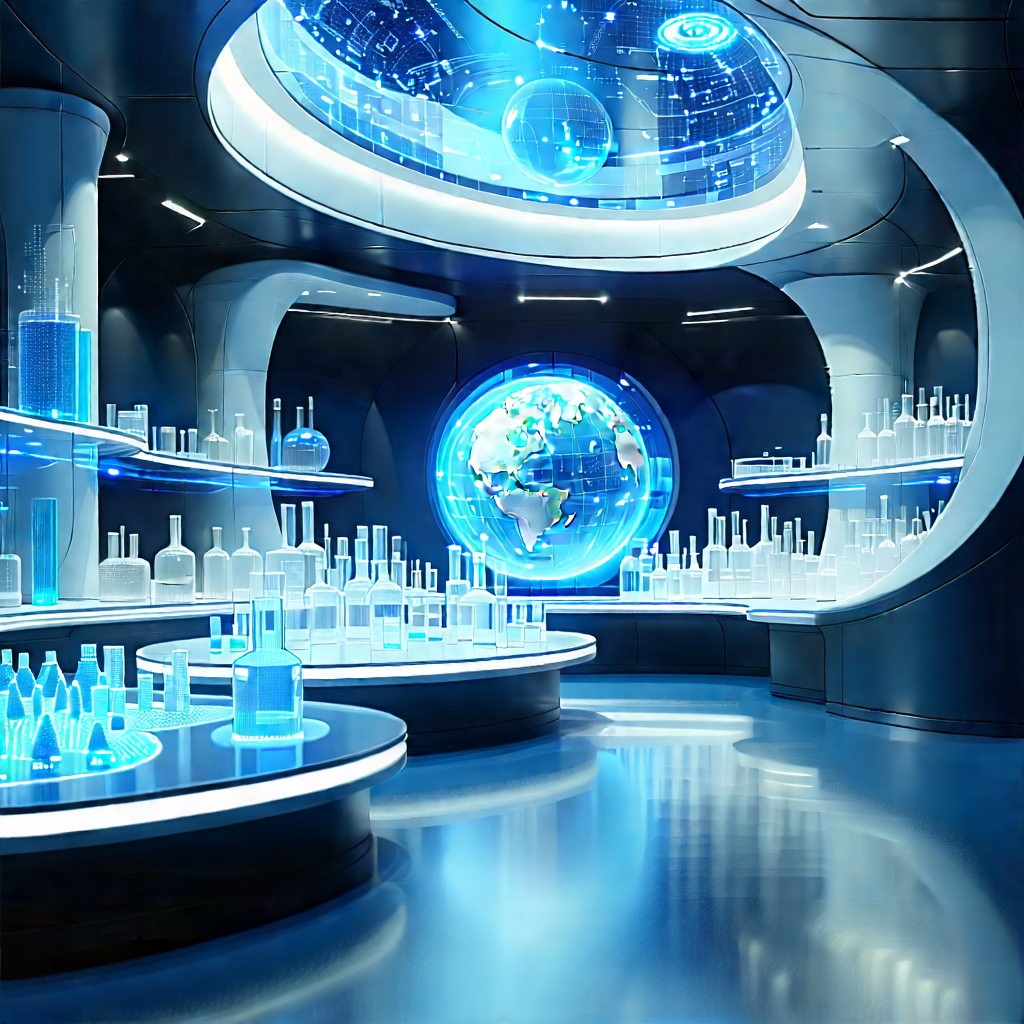 Futuristic Research Laboratory With Image