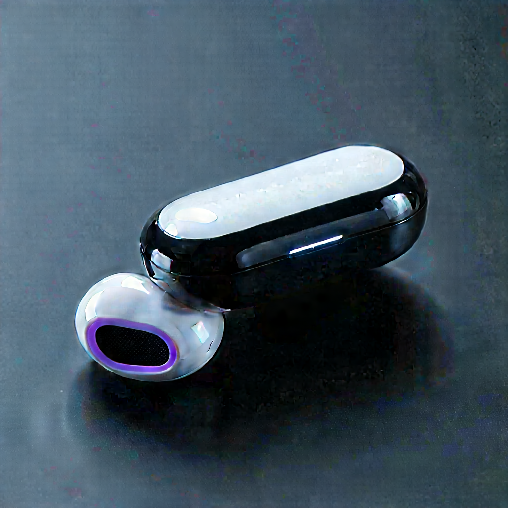 Wireless Earbuds With Data Visualization With Black White