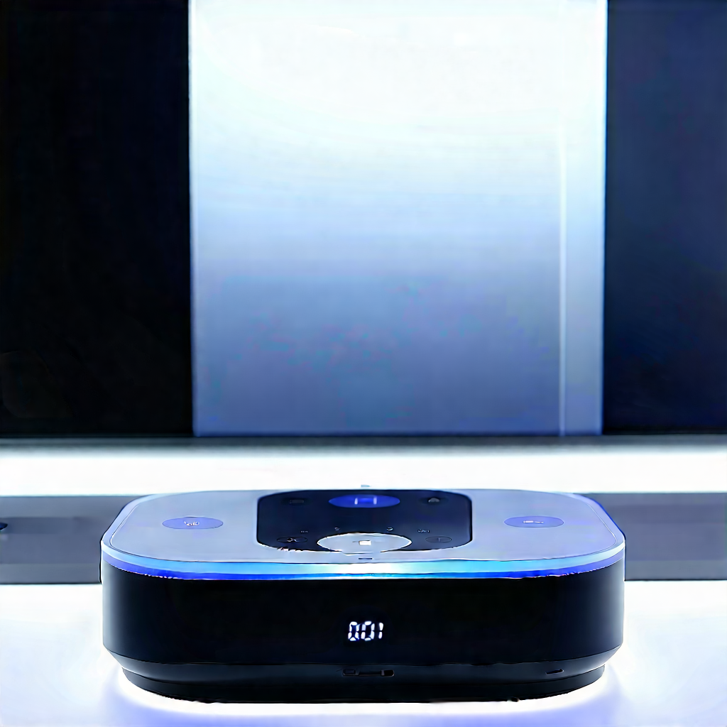 Smart Home Device With Streaming Content With Black Silver