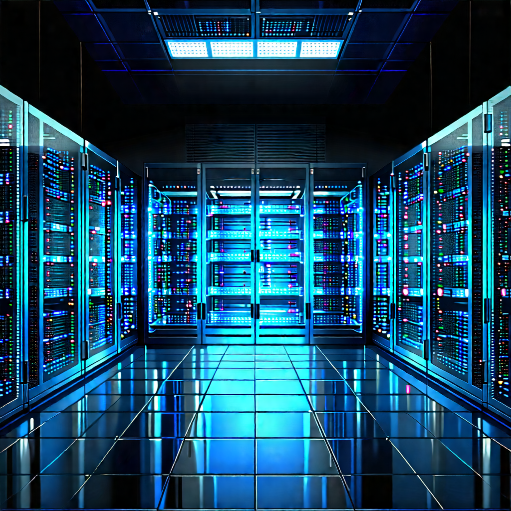 Server Rack With (digital:1.35) Particles With Image, There