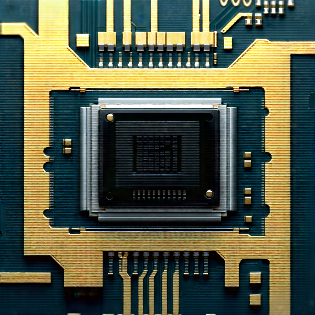Close-up Of Microprocessor With Close-up Computer