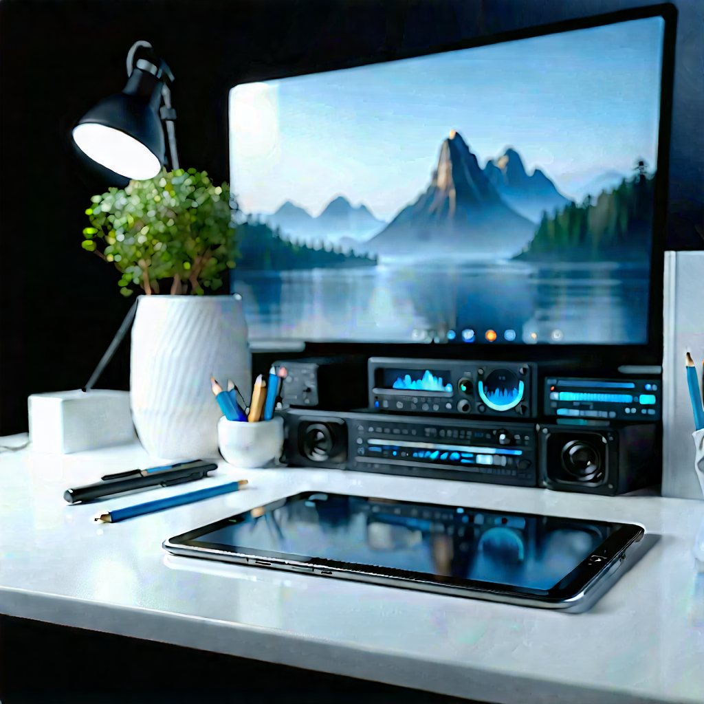 Tablet With User Interface With Computer Desk