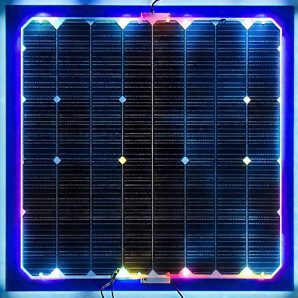 Solar panel with neon accents