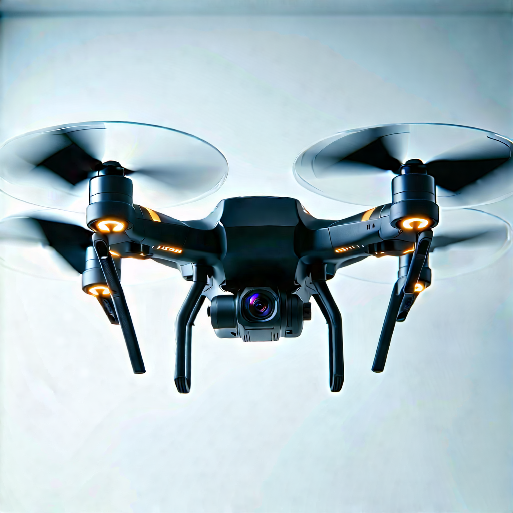 Drone With User Interface With Black Drone