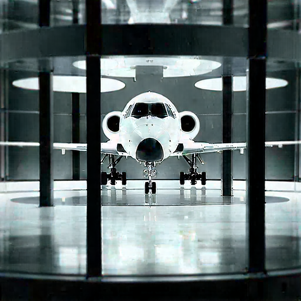 Aerospace Technology In (modern:1.38) Laboratory With White Airplane