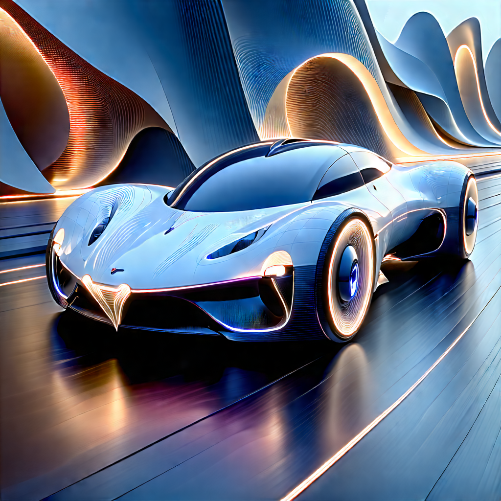 Innovative Electric Vehicle Design With Futuristic Scene