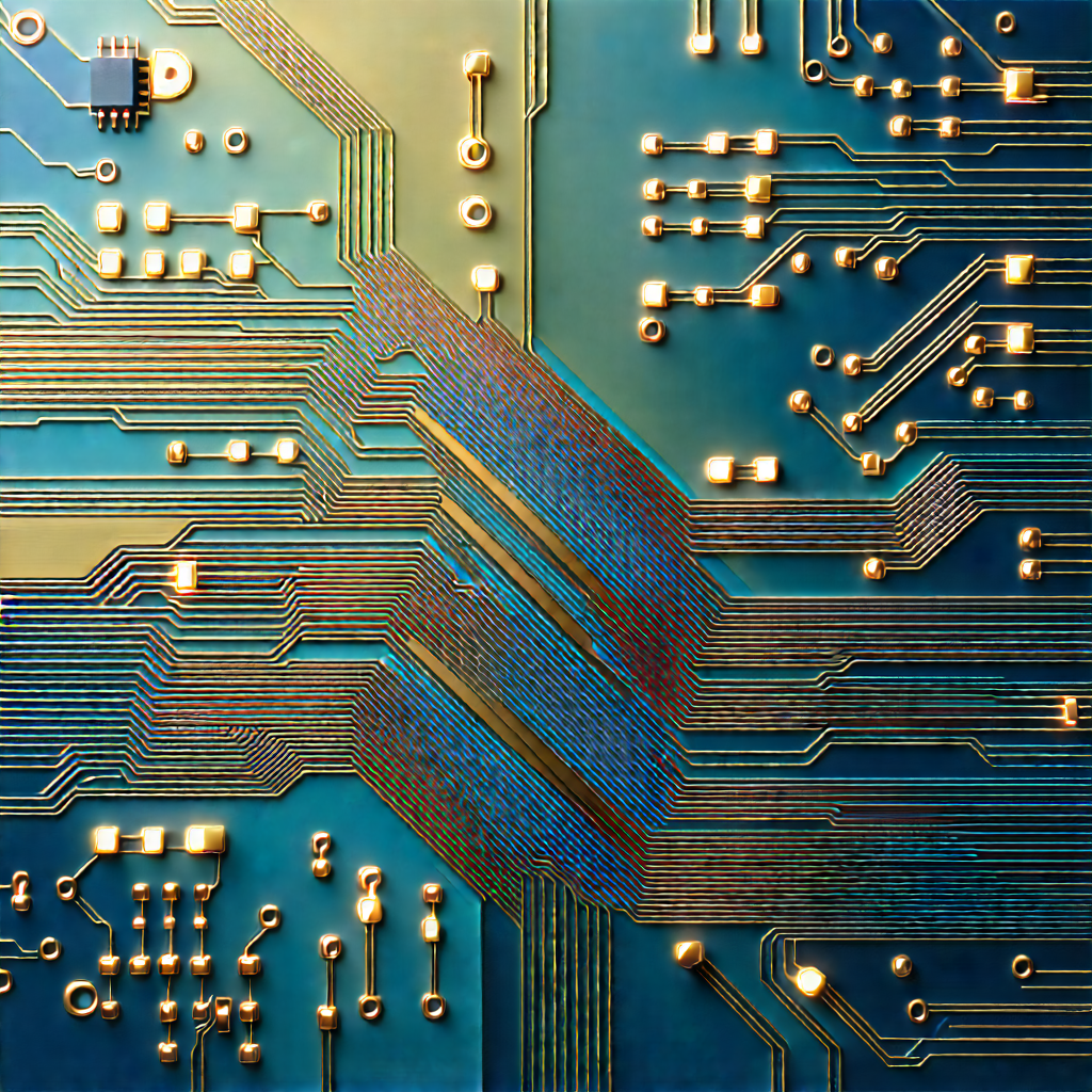 Circuit board with (digital:1.38) particles