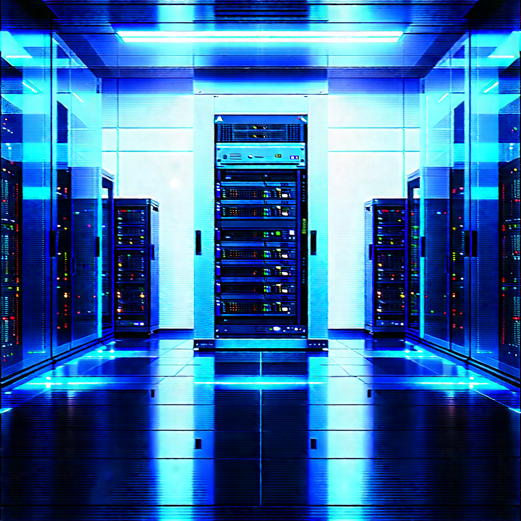 (futuristic:1.33) Server Room With Image, There