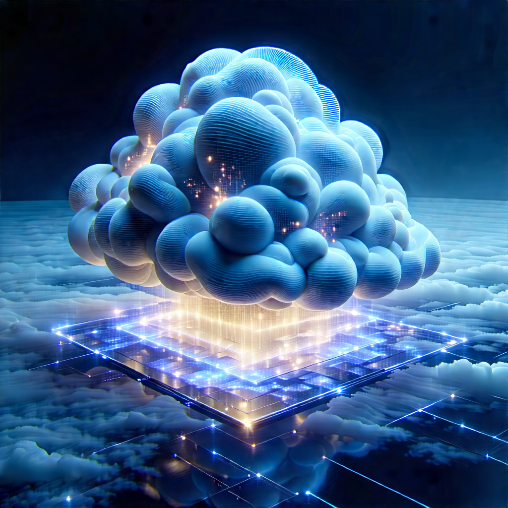 Cloud Computing Visualization With Large, Blue