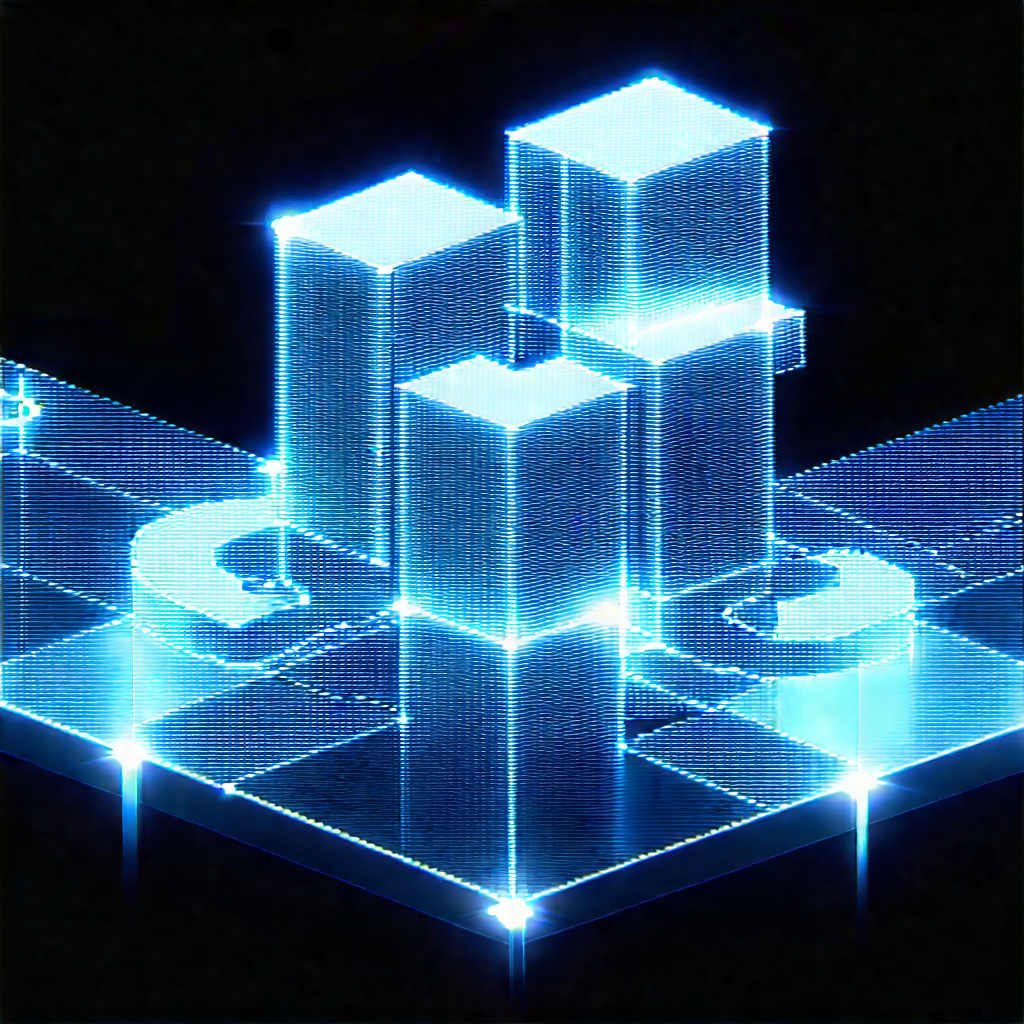 Blockchain Network Visualization With Blue White