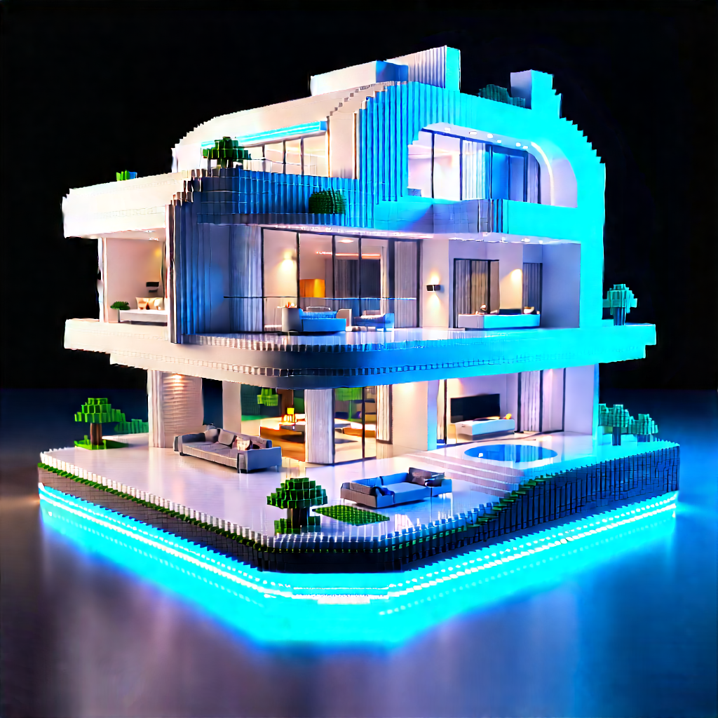 Futuristic Smart Home With Model Large