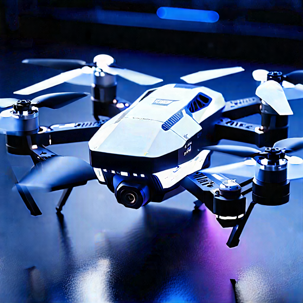 Drone With Digital Artwork With Small Drone