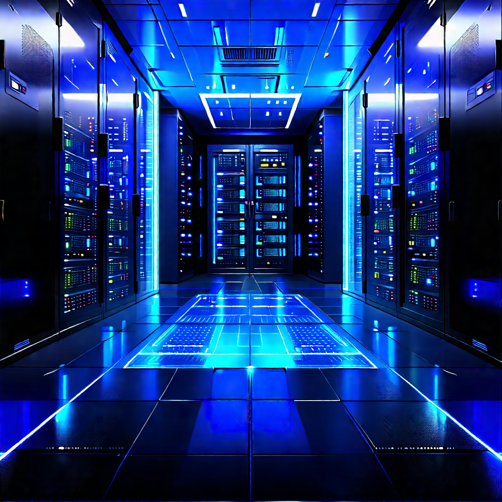 (futuristic:1.11) server room