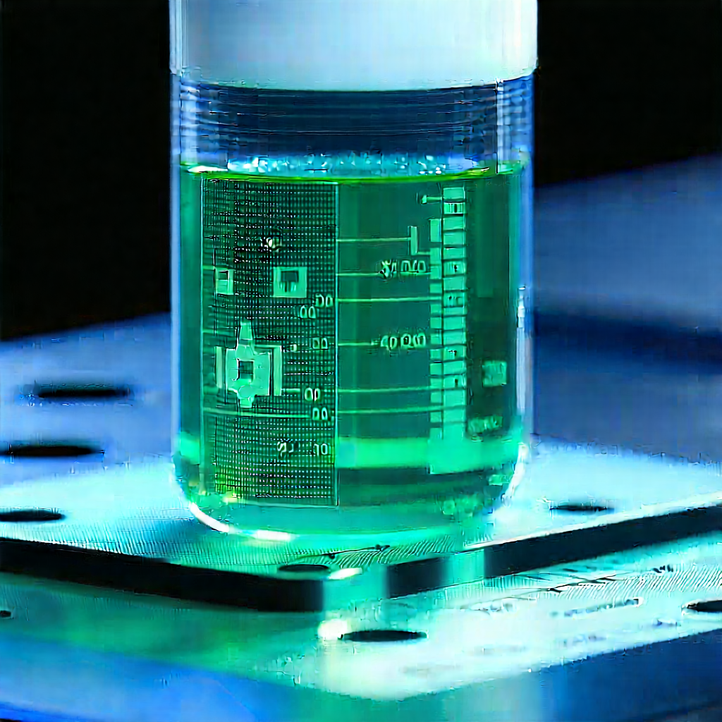 Financial Technology In Modern Laboratory With Green Liquid