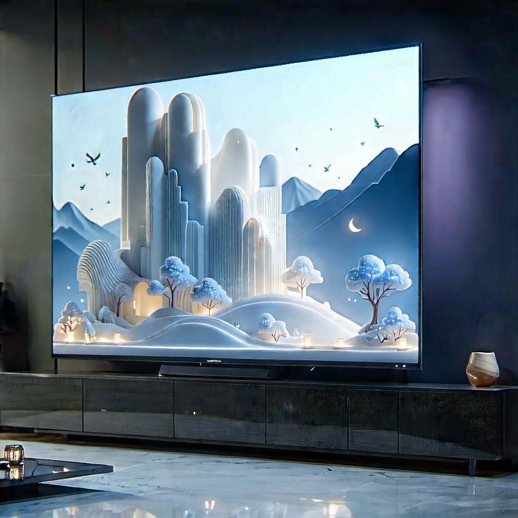 Smart Home Device With Digital Artwork With Large Flat
