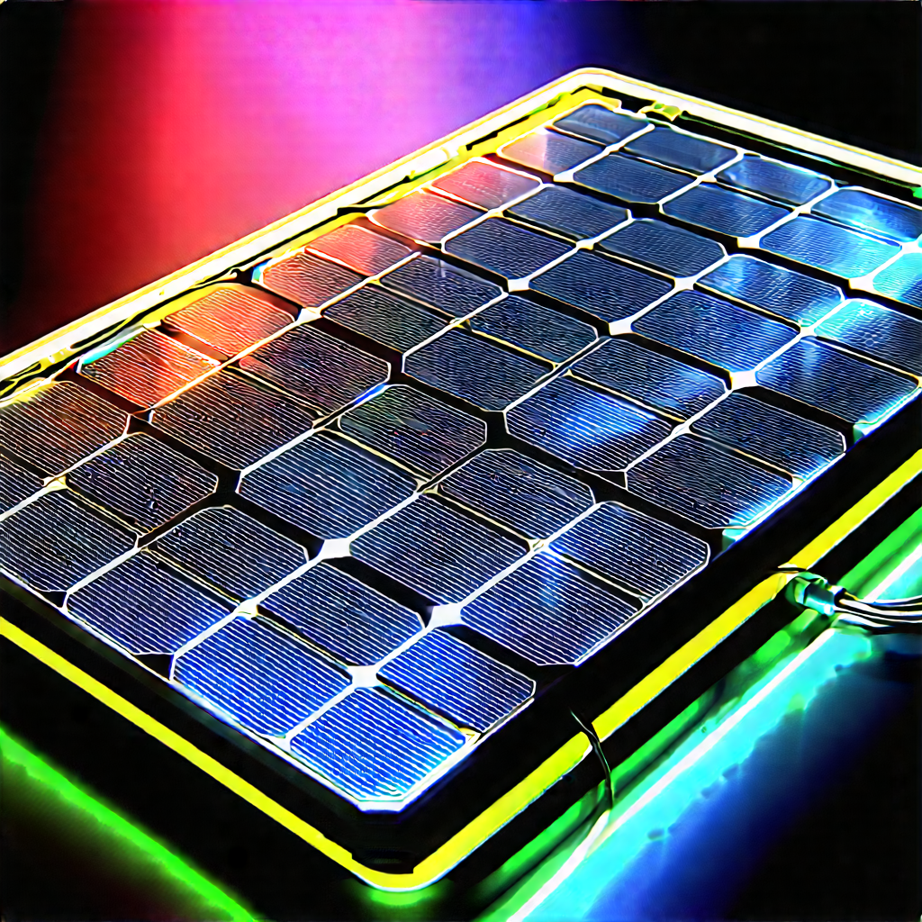 Solar Panel With Neon Accents With Solar Panel