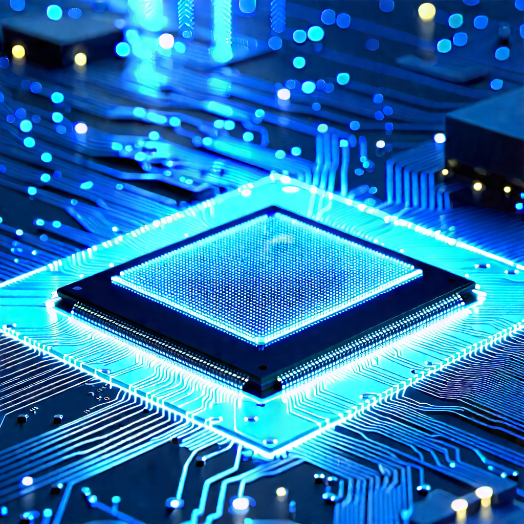 Microchip with blue light (glow:1.47)
