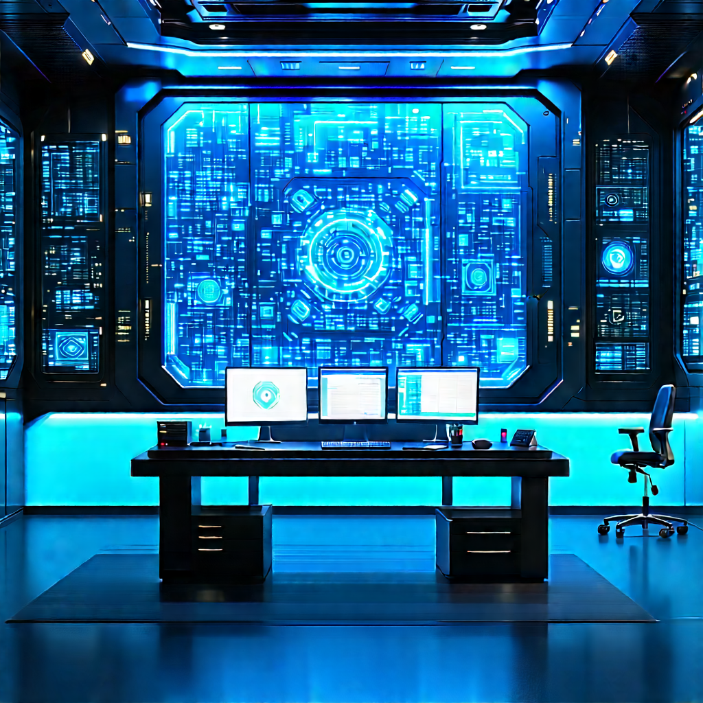 Futuristic Tech Startup Office With Futuristic Office