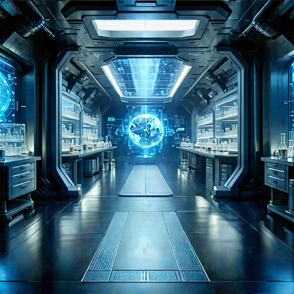 Futuristic research laboratory