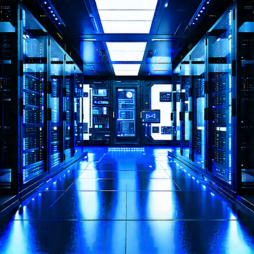 (futuristic:1.49) Server Room With Image, There