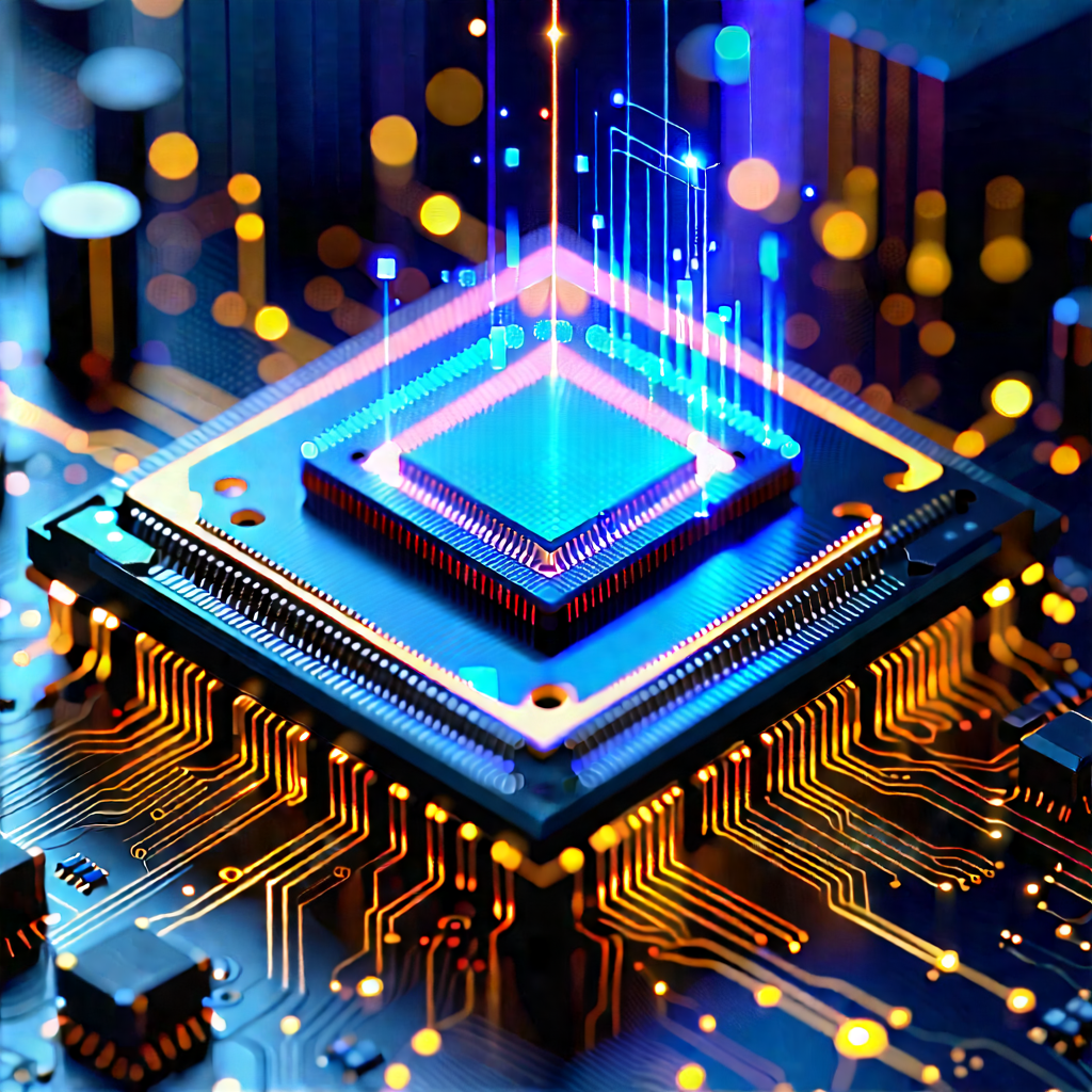 Microchip With Laser Scanning With Close-up Computer